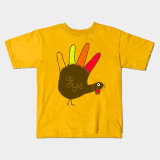 Genuine Hand Turkey Design Kids T-Shirt